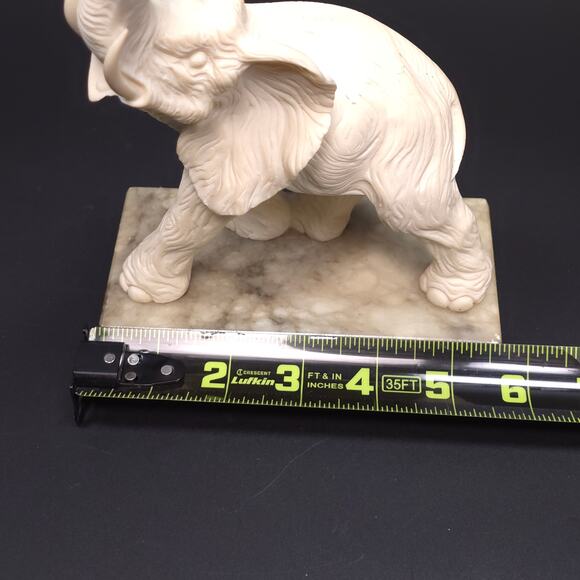 Hand Carved Alabaster Elephant Statue Italy - Picture 8 of 9